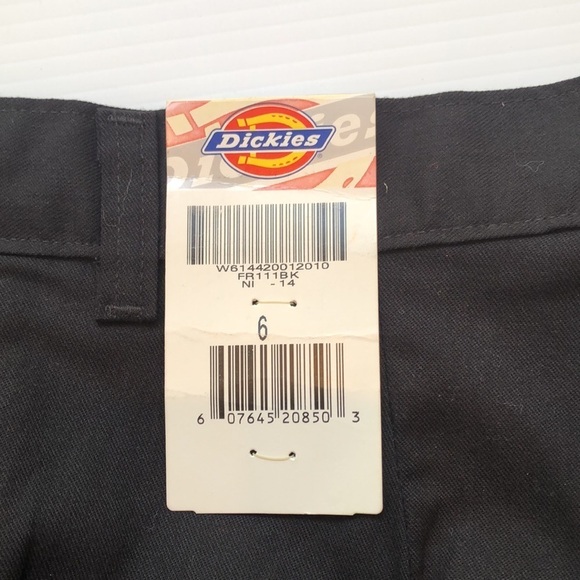 NWT DICKIES Black flat front zip shorts belt loops pockets Women’s 14 or 22 - Picture 5 of 15
